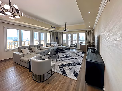Luxurious 3-Bedroom + Maid's Room | Fully Renovated | Sea & Marina Views | One of The Pearl's Largest Layouts