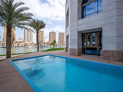 Luxury 4-Bedroom Duplex Townhouse with Private Pool & Panoramic Sea Views at St. Regis Marsa Arabia – The Pearl