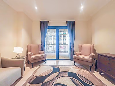 غرفة وصالة مودرن | مساحة كبيرة | مفروشة بالكامل | The Pearl-Qatar
