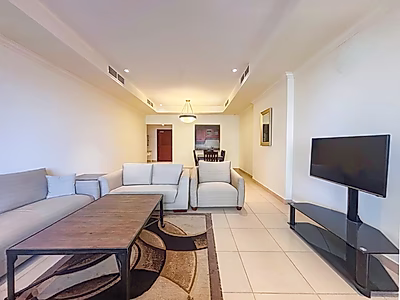 غرفة وصالة مودرن | مساحة كبيرة | مفروشة بالكامل | The Pearl-Qatar