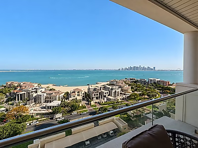 The Largest 1-Bedroom in Mutahidah Towers | 141 SQM | Full Sea & West Bay Views | Luxury Furnished