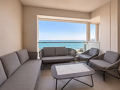 The Largest 1-Bedroom in Mutahidah Towers | 141 SQM | Full Sea & West Bay Views | Luxury Furnished