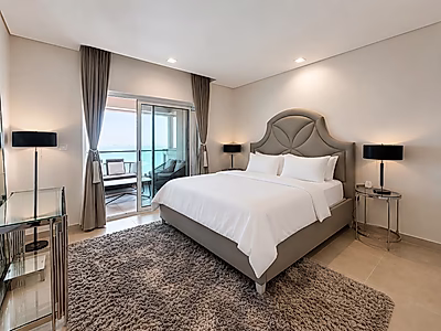 The Largest 1-Bedroom in Mutahidah Towers | 141 SQM | Full Sea & West Bay Views | Luxury Furnished