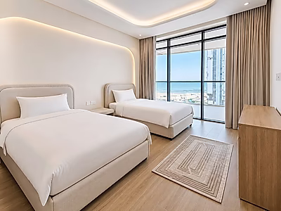 Elegant 2BR Apartment with Waterfront Views