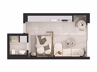 6th-Floor Corner Sea View Studio | Elevated Waterfront Living in Piraeus, Athens