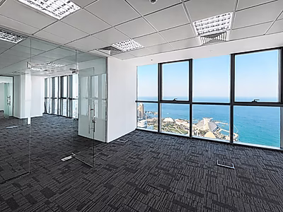 F/Fitted West Bay Office | Full Sea View | 129 SQM