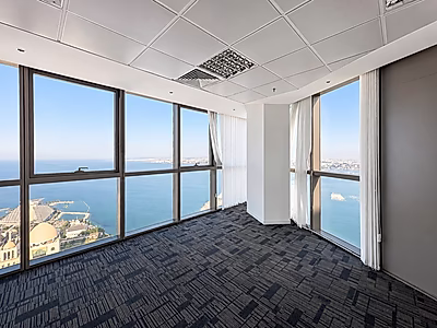 F/Fitted West Bay Office | Full Sea View | 129 SQM