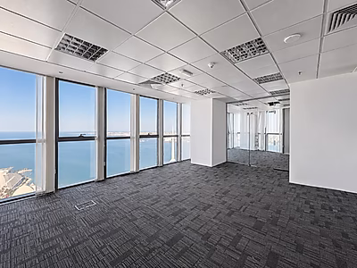 F/Fitted West Bay Office | Full Sea View | 129 SQM
