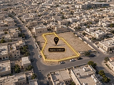 Corner Plot on Two Roads in Umm Ghuwailina | Ready Permit & Approved Plans