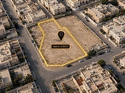 Corner Plot on Two Roads in Umm Ghuwailina | Ready Permit & Approved Plans