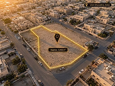 Corner Plot on Two Roads in Umm Ghuwailina | Ready Permit & Approved Plans