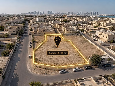 Corner Plot on Two Roads in Umm Ghuwailina | Ready Permit & Approved Plans