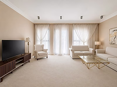 Spacious 1-Bedroom in Qanat Quartier | 90 SQM | Big Balcony & Open Kitchen