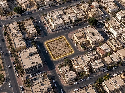 Prime Corner Land for Sale – New Ghanim | 720 SQM | Four-Street Frontage