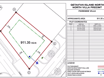 911 SQM Corner Plot for Sale in Qetaifan Island North